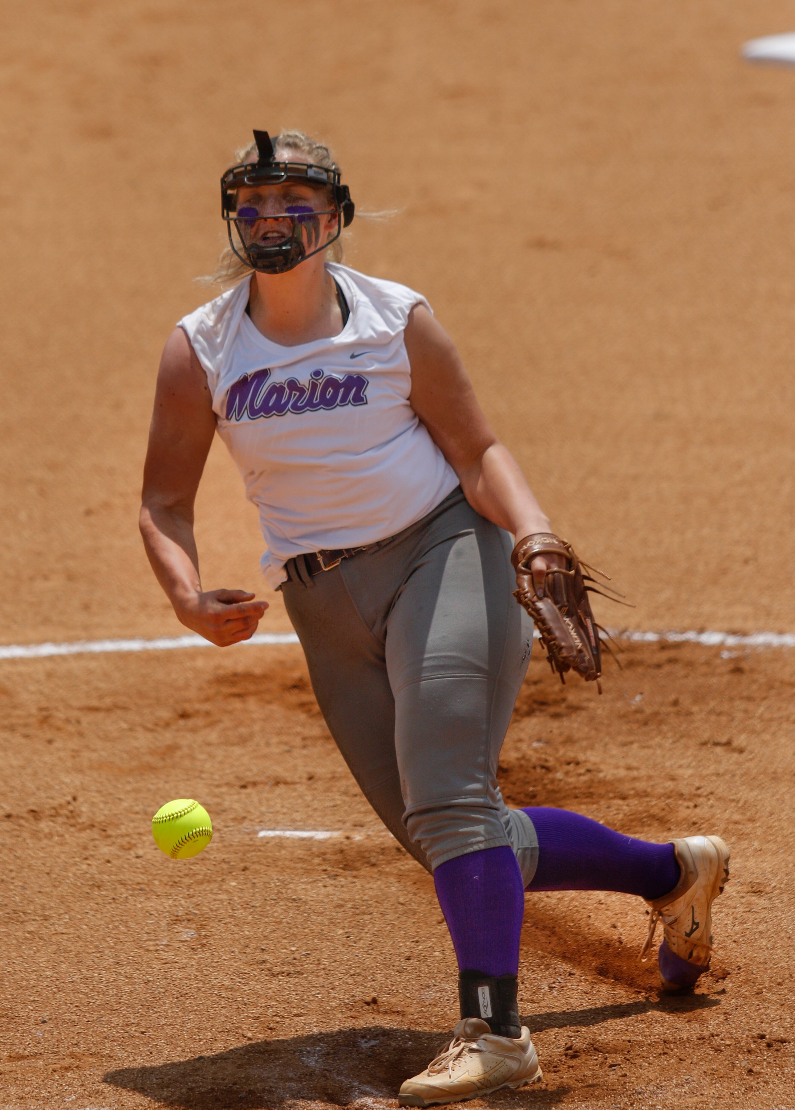 Marion County's Sara Muir pitches during their TSSAA softball game against Sequoyah at Marion County High School on Friday, May 17, 2019, in Chattanooga, Tenn.