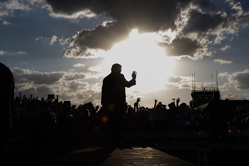 President Donald Trump arrives to speak to a campaign rally, Monday, May 20, 2019, in Montoursville, Pa. (AP Photo/Evan Vucci)


