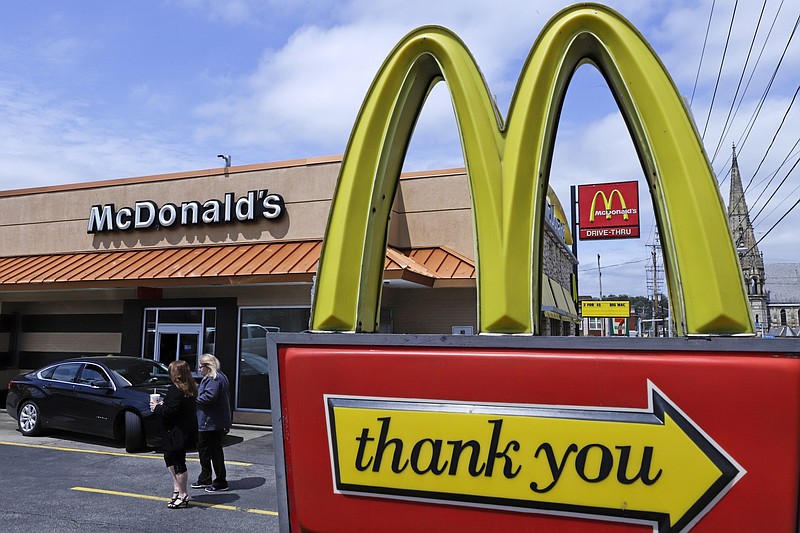 This is a McDonald's restaurant on the Northside of Pittsburgh Tuesday, April 30, 2019.  (AP Photo/Gene J. Puskar)
