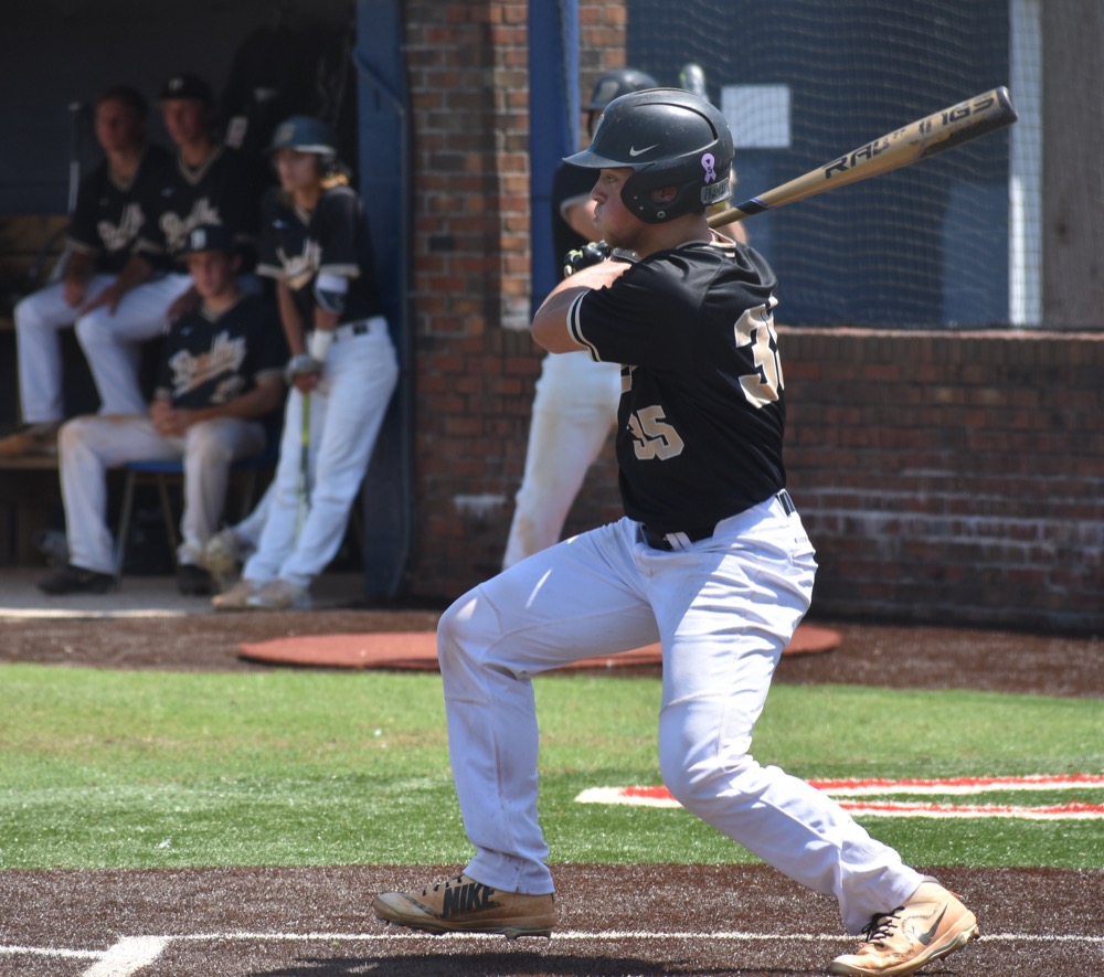 Staff photo by Patrick MacCoon /
Bradley Central junior Riley Black homered and drove in three runs in Wednesday's 6-3 victory over Independence in the Class AAA state baseball tournament at Oakland High School. The Bears are two wins away from the program's first state championship since 1994.