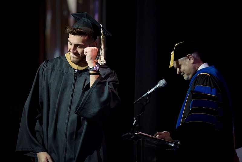 Gabriel Hernandez celebrates his graduation from Southern Adventist University. / Photo from Southern Adventist University