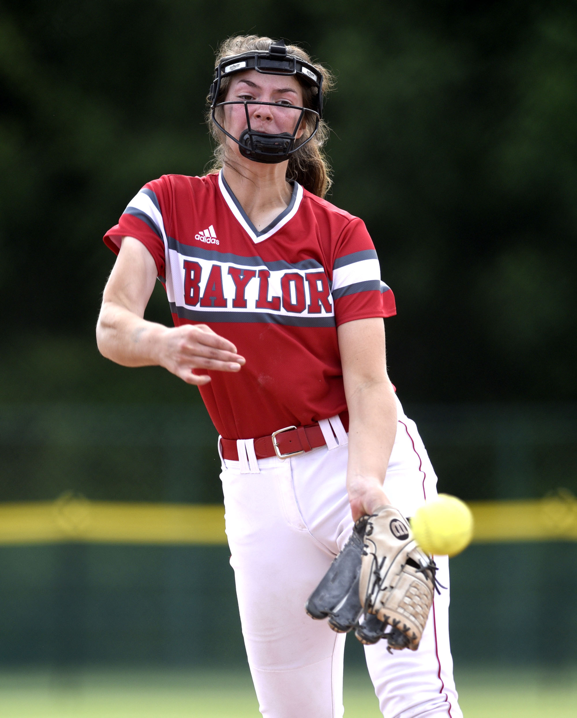 Baylor pitcher Sydney Berzon (29) throws to the palte. Baylor defeated GPS 2-1 for the TSSAA Division II Class AA softball championship at the Starplex in Murfreesboro on May 23, 2019.