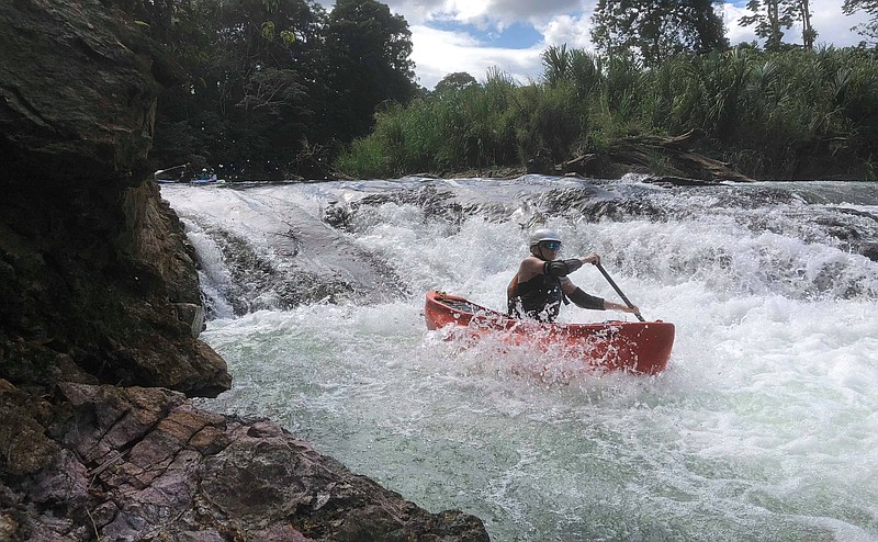 Sunny Montgomery paddles the Sarapiqui River in Costa Rica. (Photo by Alex Vargas)