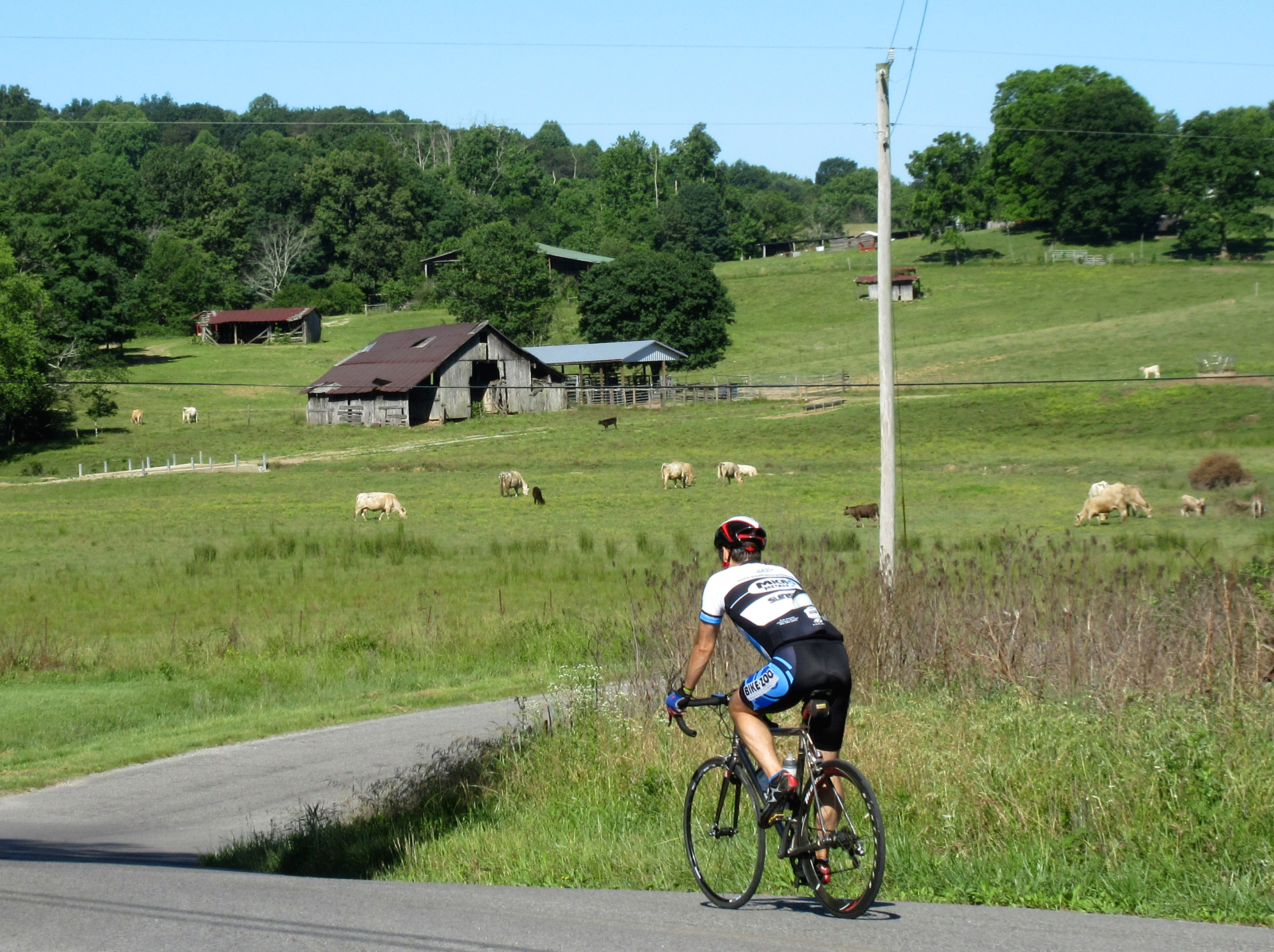 Jay Nevans cycles in the Sequatchie Valley. A new database maps the region's most scenic cycling routes, including those in the Sequatchie Valley. (Contributed photo by Shannon Burke)