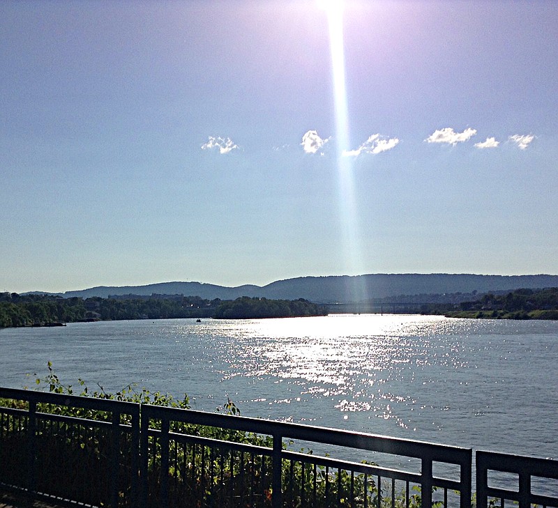 Boathouse patrons sitting on the covered patio can take in exceptional views of the Tennessee River and Signal Mountain. / Staff photo by Chris Zelk