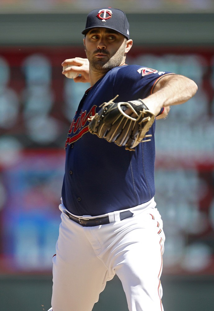 Minnesota Twins pitcher Matt Magill throws against the Chicago White Sox in a baseball game Sunday, May 26, 2019, in Minneapolis. (AP Photo/Jim Mone)

