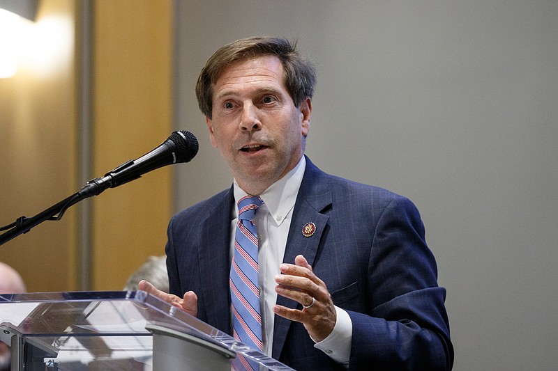 U.S. Rep. Chuck Fleischmann speaks during the Tennessee Valley Corridor Summit on the campus of the University of Tennessee at Chattanooga on Thursday, May 30, 2019, in Chattanooga, Tenn. Tennessee Gov. Bill Lee gave the keynote address to the summit.