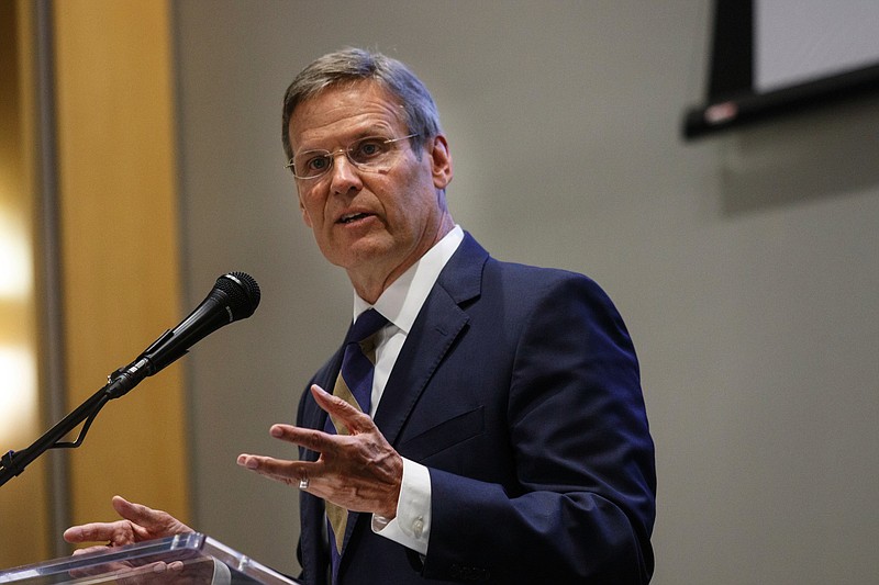 Tennessee Gov. Bill Lee speaks during the Tennessee Valley Corridor Summit on the campus of the University of Tennessee at Chattanooga on Thursday, May 30, 2019, in Chattanooga, Tenn. Gov. Lee gave the keynote address to the summit.