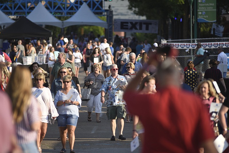Staff Photo by Robin Rudd
People enter the Riverbend Festival site. Macklemore was the featured act on the final night of the 2019 Riverbend Festival on June 1, 2019.
