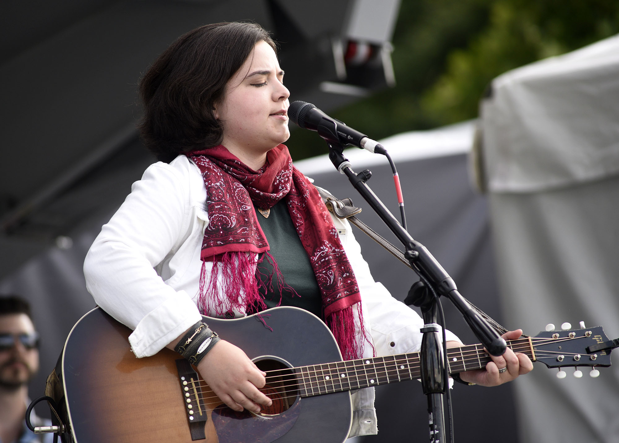 Emerald Butler plays and sings with her band on the Chevy Stage.