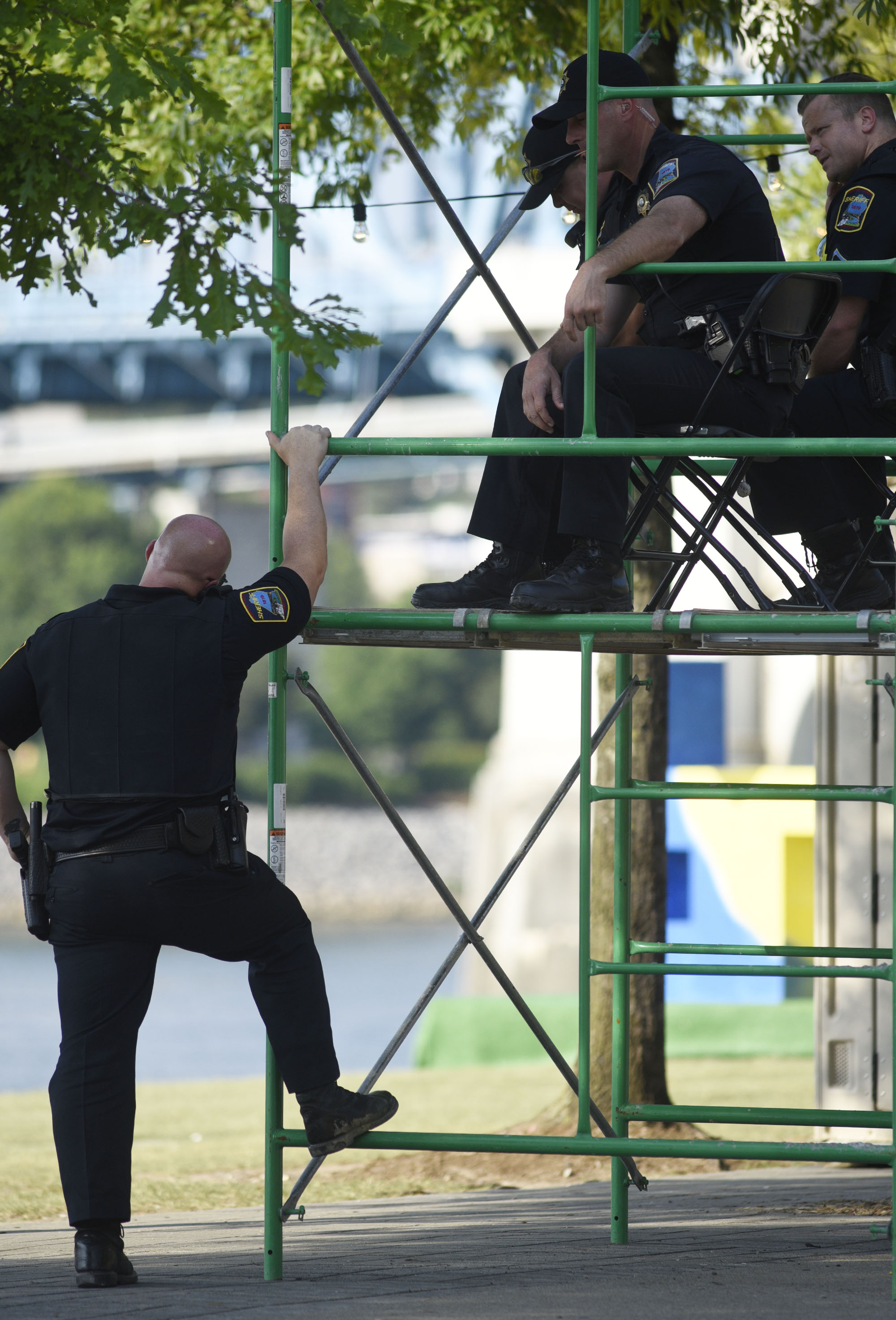 Hamilton County Sheriff deputies have a fortunate bit of shades as they act as security at the Festival.