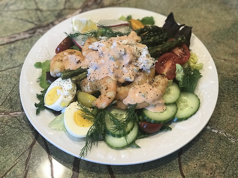 Asparagus, shrimp and crab meat make Crab Louie the king of summer salads.