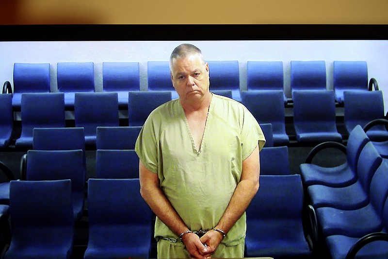 Former school resource officer Scot Peterson appears in magistrate court via television feed from the Broward County Main Jail in Fort Lauderdale, Fla., on Wednesday, June 5, 2019. Peterson will have to stay in jail for now on charges of child neglect and negligence for failing to intervene as a gunman was killing students in a Florida high school. He was the deputy assigned to Marjory Stoneman Douglas High School but never went inside as 17 people were shot to death. ()