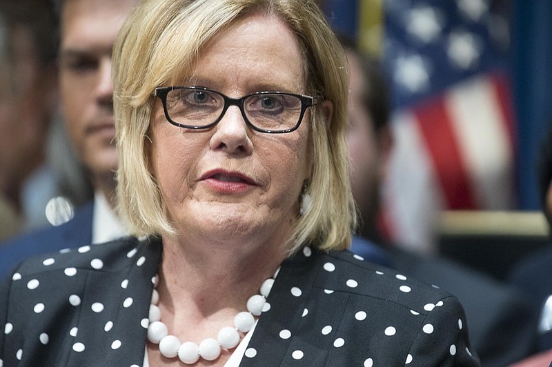 FILE - In a Tuesday, May 7, 2019 filr photo, Georgia Senator Renee Unterman, R - Buford, speaks during a press conference for the signing of HB 481, at the Georgia State Capitol building in Atlanta. Unterman, one of the primary backers of Georgia s abortion ban, is set to announce a run for congress. She was expected to jump into the already crowded race for Georgia s 7th District on Thursday evening, June 6, 2019. (Alyssa Pointer/Atlanta Journal-Constitution via AP, File)

