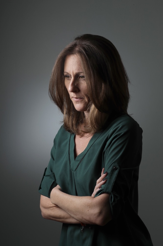 Kim Goldman poses for a portrait Friday, June 7, 2019, in Los Angeles. Goldman has continued to make the case publicly that it was O.J. Simpson who killed her brother and Simpson's ex-wife on a June night in 1994. Beginning Wednesday, Goldman will examine the case in a 10-episode podcast,