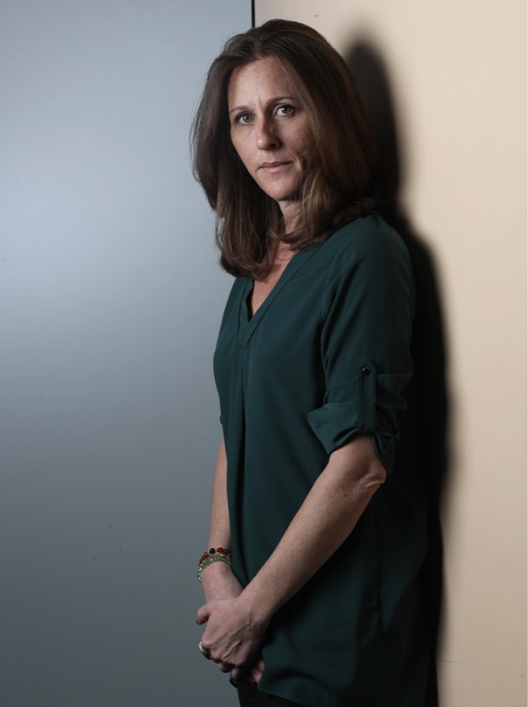 Kim Goldman poses for a portrait Friday, June 7, 2019, in Los Angeles. Goldman has continued to make the case publicly that it was O.J. Simpson who killed her brother and Simpson's ex-wife on a June night in 1994. Beginning Wednesday, Goldman will examine the case in a 10-episode podcast,