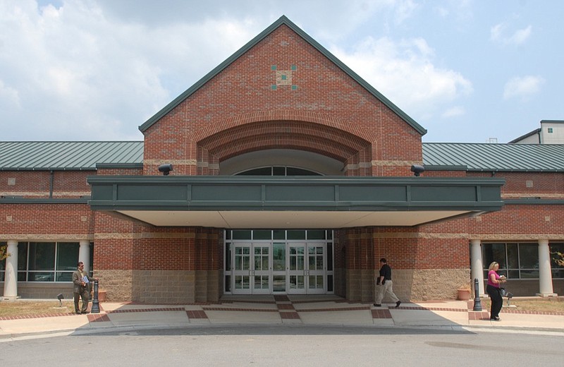 Staff Photo by Meghan Brown /
People walk outside the front entrance to The Colonnade Catoosa Civic Center on the Benton Place Campus Thursday between Fort Oglethorpe and Ringgold.