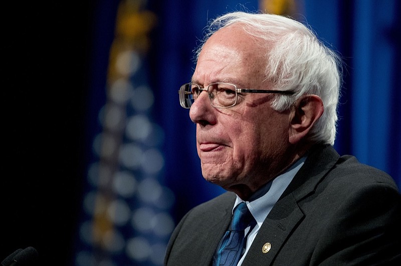 Democratic presidential candidate Sen. Bernie Sanders, I-Vt., pauses while speaking at George Washington University in Washington, Wednesday, June 12, 2019, on his policy of democratic socialism, the economic philosophy that has guided his political career. (AP Photo/Andrew Harnik)