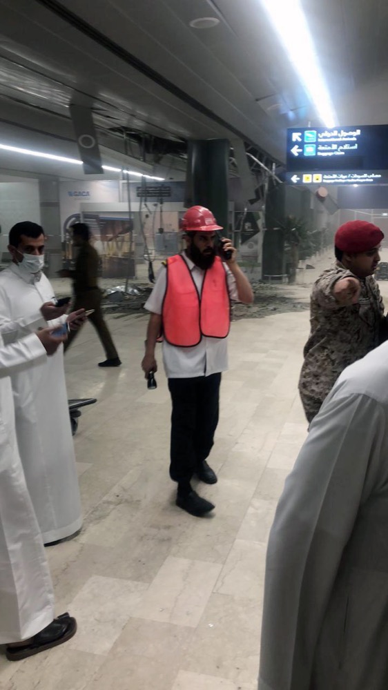 This photograph released by the state-run Saudi Press Agency shows damage inside Abha Regional Airport after an attack by Yemen's Houthi rebels in Abha, Saudi Arabia, Wednesday, June 12, 2019. Yemen’s Iranian-backed Houthi rebels said they attacked the airport with a cruise missile. Saudi officials said the attack wounded 26 people. (Saudi Press Agency via AP)