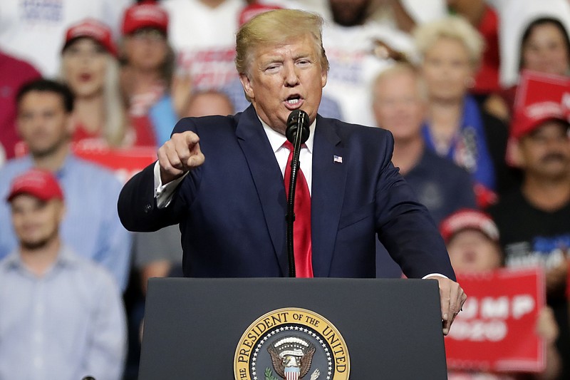 President Donald Trump speaks to supporters where he formally announced his 2020 re-election bid on Tuesday in Orlando, Florida. (AP Photo/John Raoux)