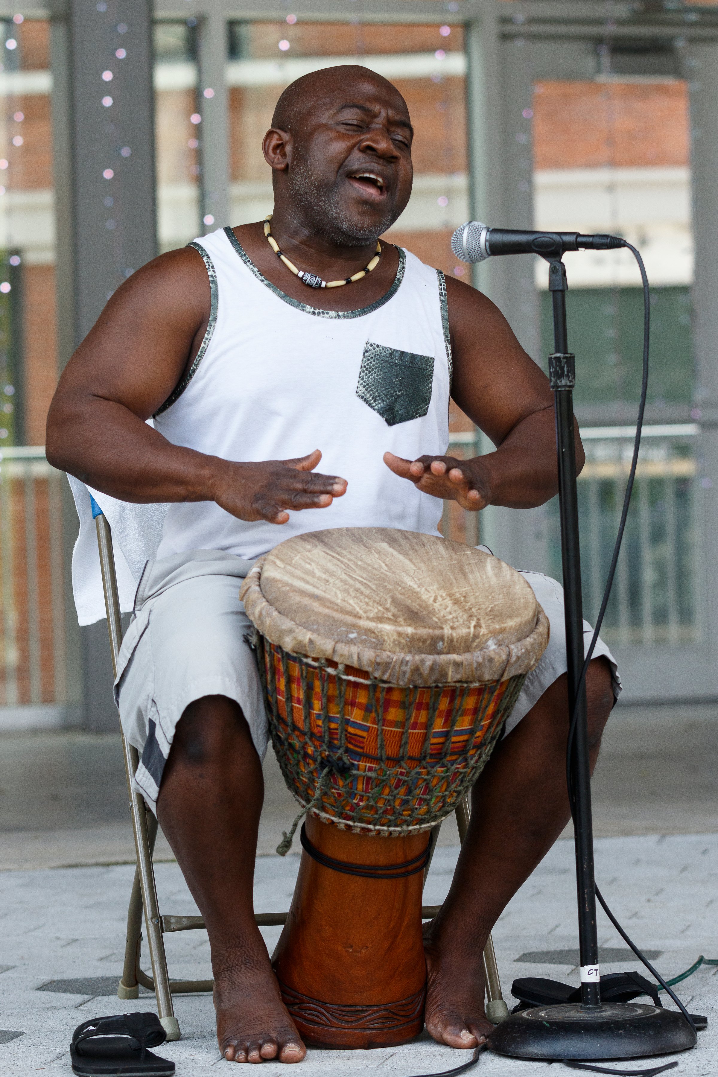 Kofi Mawuko performs during a Juneteenth Celebration in Miller Park on Wednesday, June 19, 2019, in Chattanooga, Tenn. Juneteenth commemorates the abolition of slavery in the United States on June 19, 1865.