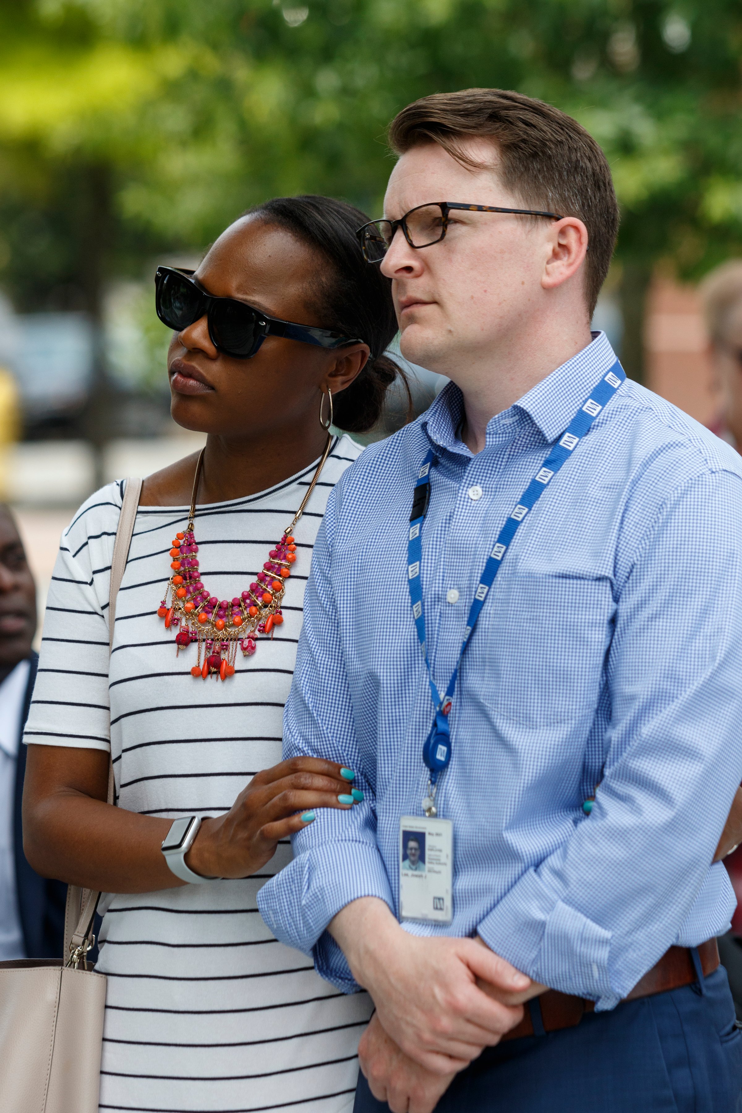Unyae Lee, left, and Josiah Lee listen as Abraham Lincoln's Emancipation Proclamation is read during a Juneteenth Celebration in Miller Park on Wednesday, June 19, 2019, in Chattanooga, Tenn. Juneteenth commemorates the abolition of slavery in the United States on June 19, 1865.