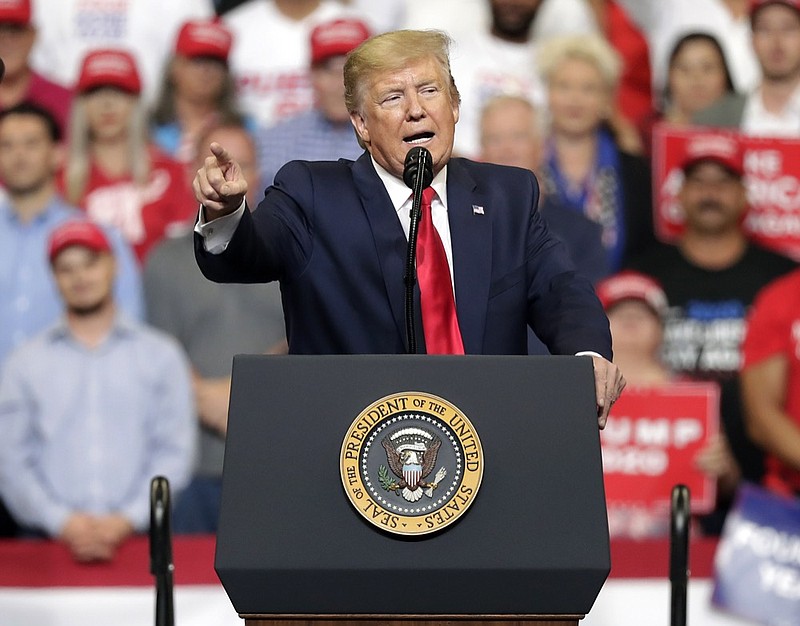 President Donald Trump speaks to supporters as he formally announced his 2020 re-election bid Tuesday, June 18, 2019, in Orlando, Fla. (AP Photo/John Raoux)