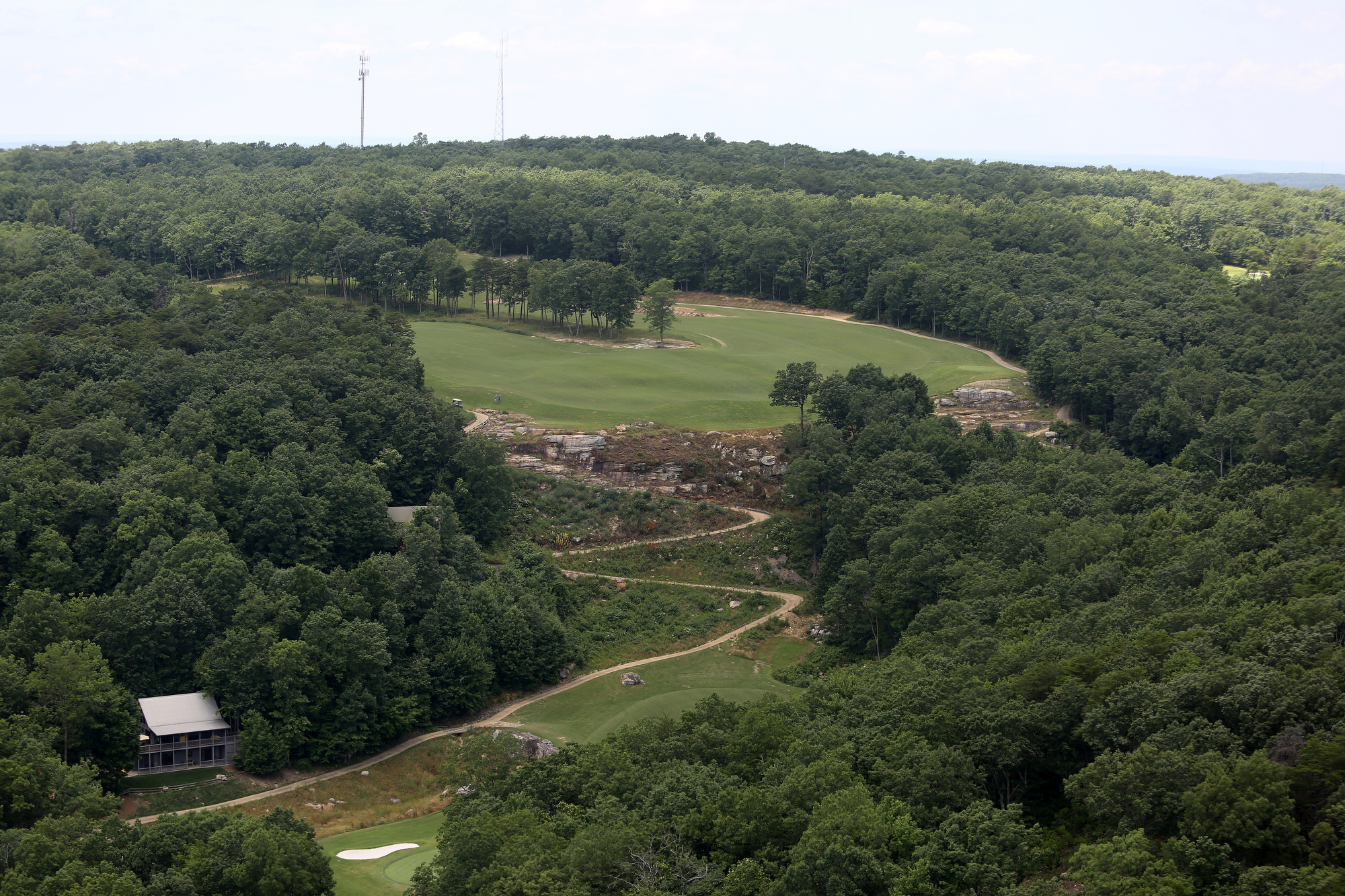 Portions of the Course at McLemore is seen from a helicopter Friday, June 21, 2019 on Lookout Mountain in Walker County, Ga. The Course at McLemore, formerly Canyon Ridge golf course, is opening this weekend after an upgrade of all 18 golf holes.