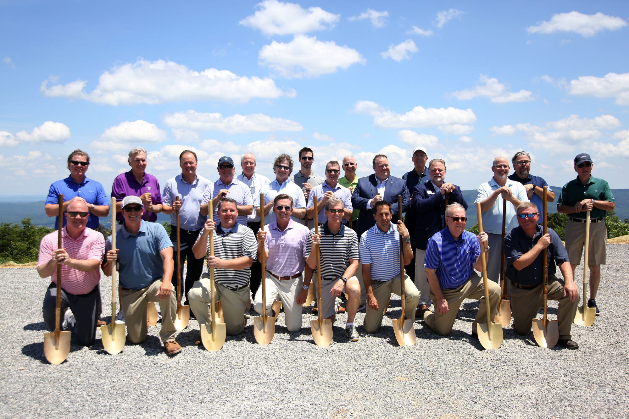 Walker County government officials along with investors and builders of the new clubhouse at The Course at McLemore pose for a photo during the groundbreaking event Friday, June 21, 2019 on Lookout Mountain in Walker County, Ga. The clubhouse will open next spring with a golf pro shop, member locker room facilities along with private dining and event space.