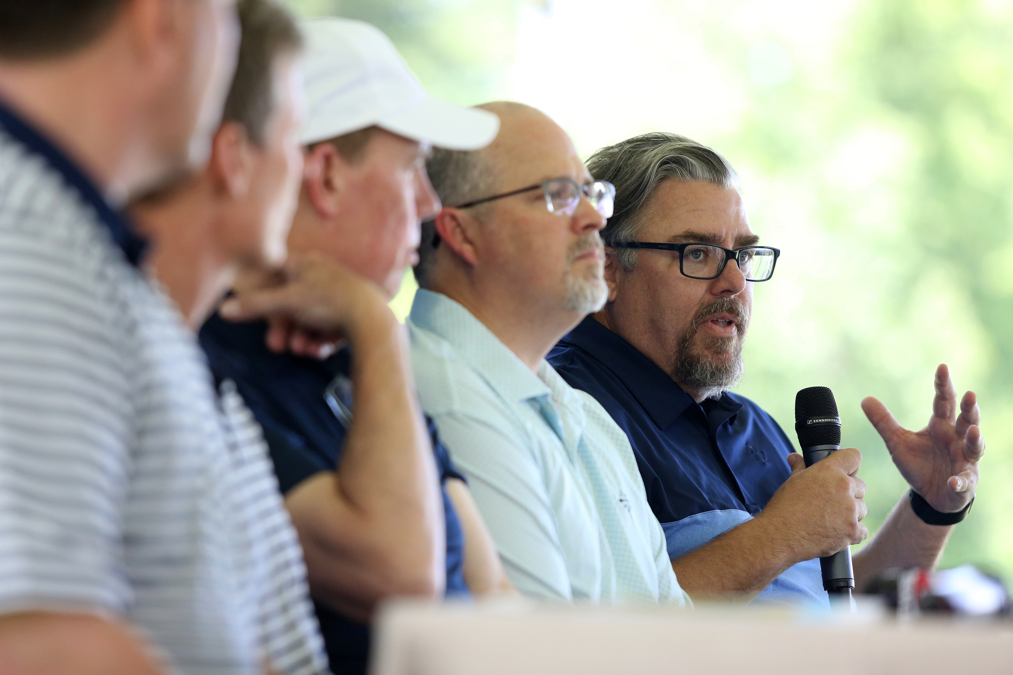 Thomas Palmer, a partner and design director with Tinker Ma, speaks during a press conference Friday, June 21, 2019 at The Course at McLemore on Lookout Mountain in Walker County, Ga. McLemore is planned to be a major branded, upper upscale/luxury resort, conference center with a mountaintop golf course and spa.