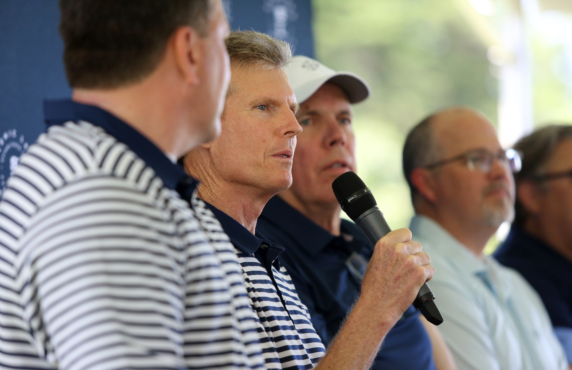 Bill Bergin, the owner of Bergin Golf Designs, speaks during a press conference at The Course at McLemore Friday, June 21, 2019 on Lookout Mountain in Walker County, Ga. McLemore is planned to be a major branded, upper upscale/luxury resort, conference center with a mountaintop golf course and spa.