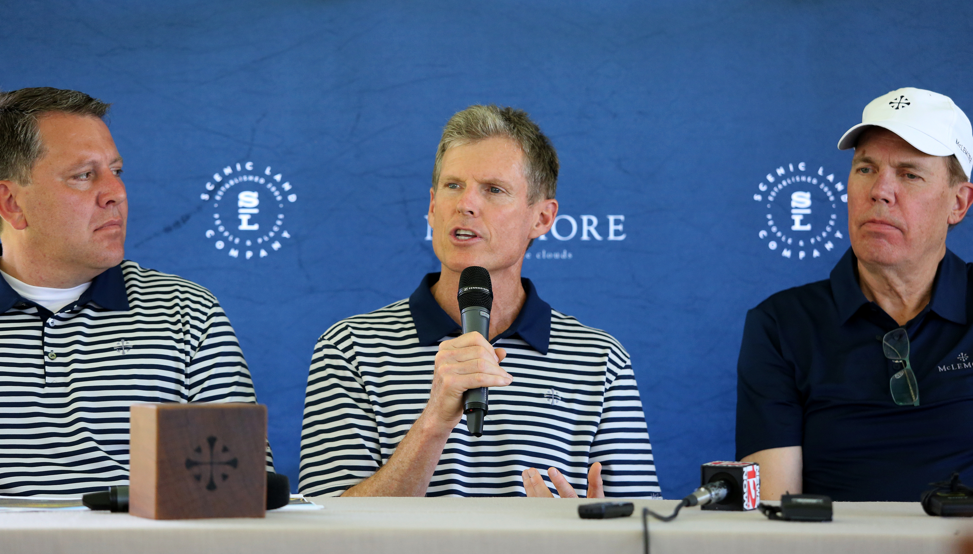 Bill Bergin, the owner of Bergin Golf Designs, speaks during a press conference at The Course at McLemore Friday, June 21, 2019 on Lookout Mountain in Walker County, Ga. McLemore is planned to be a major branded, upper upscale/luxury resort, conference center with a mountaintop golf course and spa.