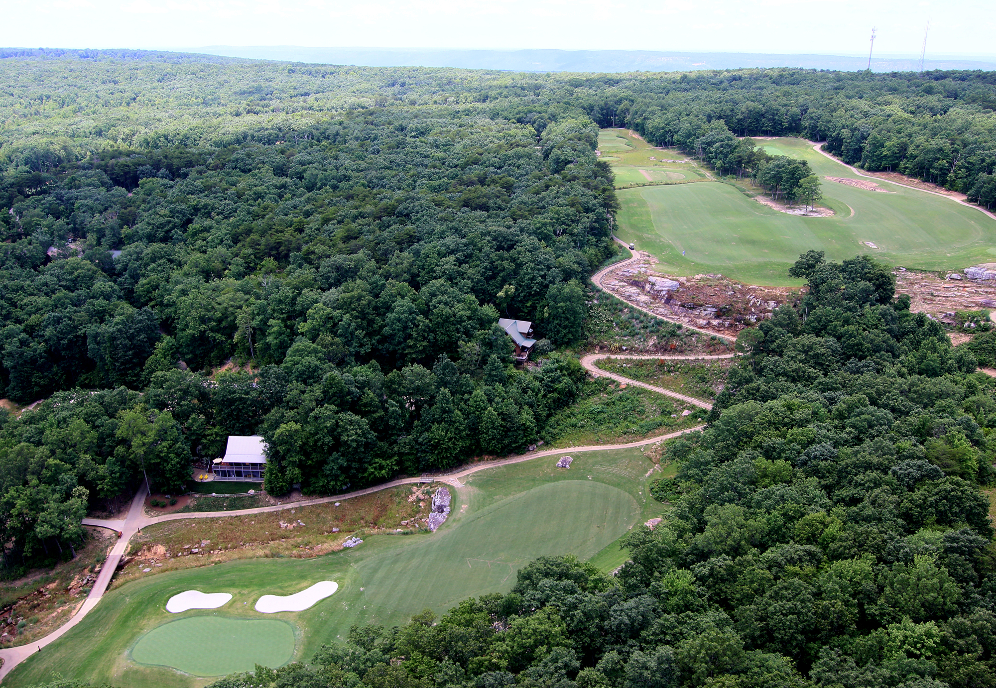 Portions of the Course at McLemore is seen from a helicopter Friday, June 21, 2019 on Lookout Mountain in Walker County, Ga. The Course at McLemore, formerly Canyon Ridge golf course, is opening this weekend after an upgrade of all 18 golf holes.
