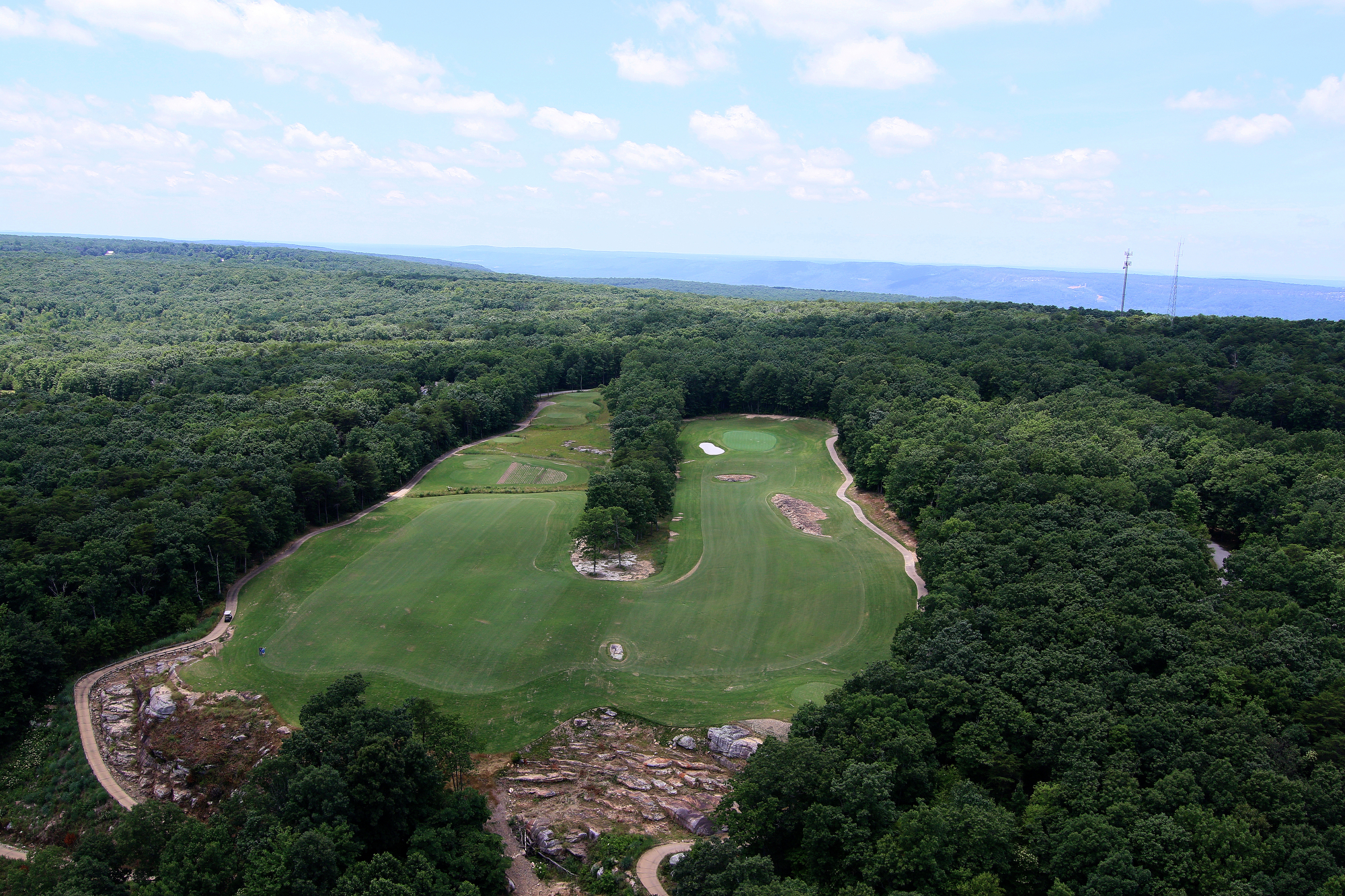 Portions of the Course at McLemore is seen from a helicopter Friday, June 21, 2019 on Lookout Mountain in Walker County, Ga. The Course at McLemore, formerly Canyon Ridge golf course, is opening this weekend after an upgrade of all 18 golf holes.