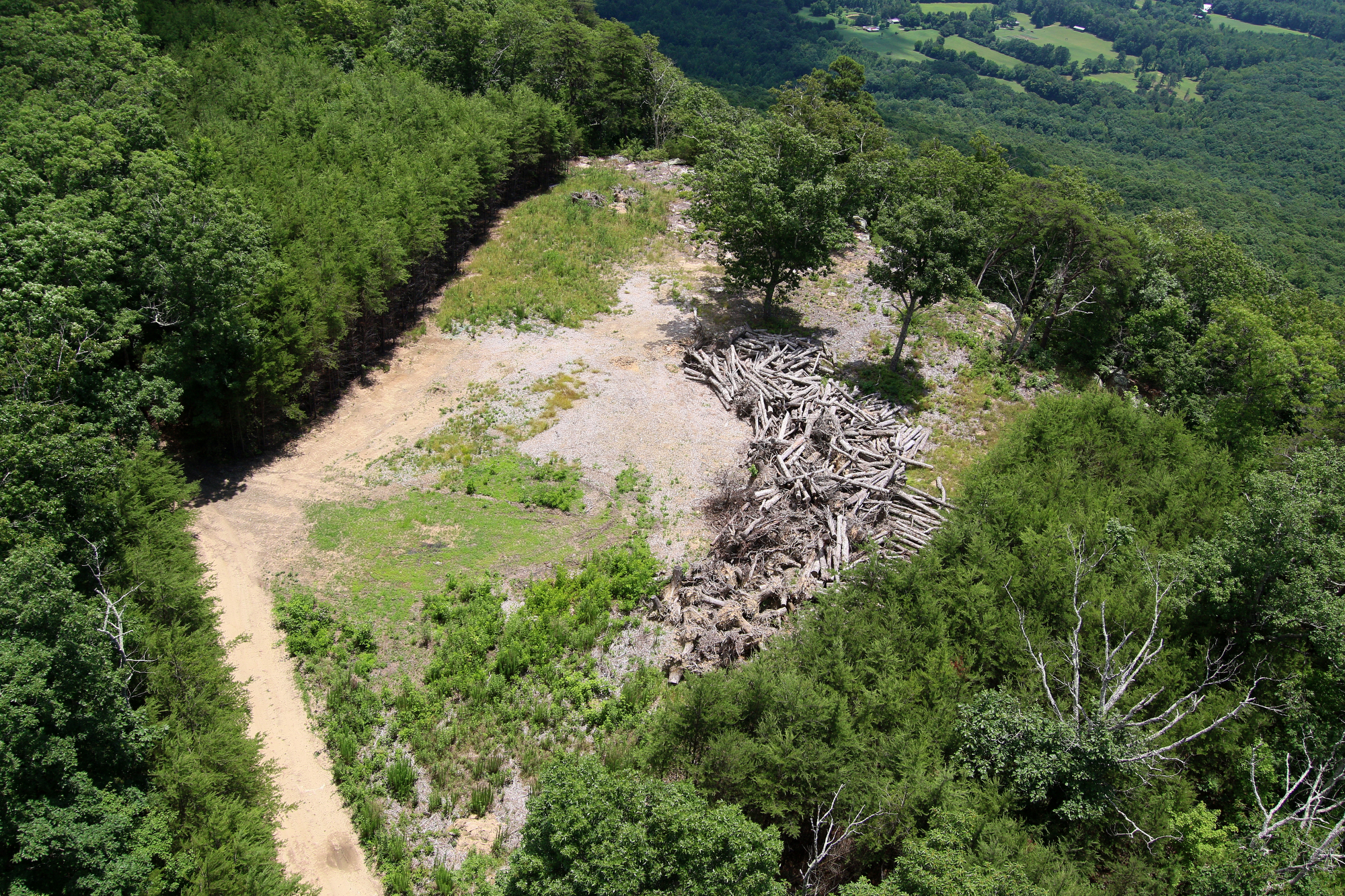 The site for where the hotel at The Course at McLemore is planned is to be built is seen from a helicopter Friday, June 21, 2019 on Lookout Mountain in Walker County, Ga. McLemore is planned to be a major branded, upper upscale/luxury resort, conference center with a mountaintop golf course and spa.