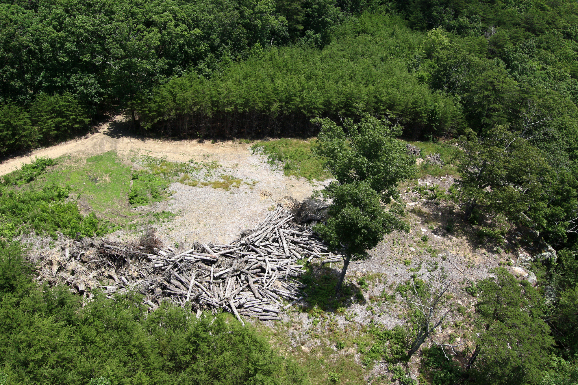 The site for where the hotel at The Course at McLemore is planned is to be built is seen from a helicopter Friday, June 21, 2019 on Lookout Mountain in Walker County, Ga. McLemore is planned to be a major branded, upper upscale/luxury resort, conference center with a mountaintop golf course and spa.