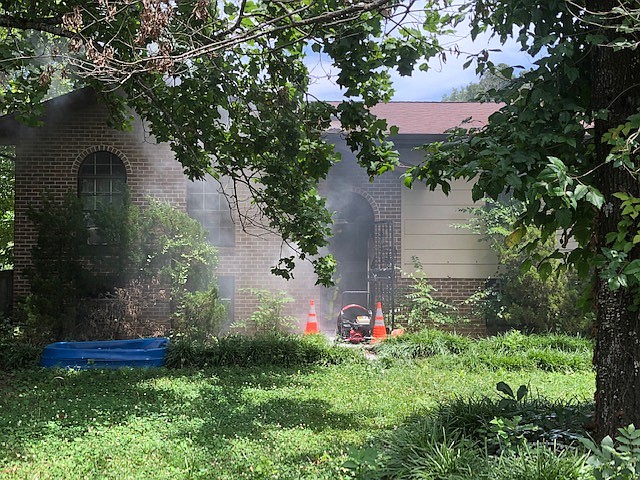 A Hixson home was damaged in an afternoon fire Wednesday, June 26, 2019. / Photo contributed by Amy Maxwell, Hamilton County Emergency Services
