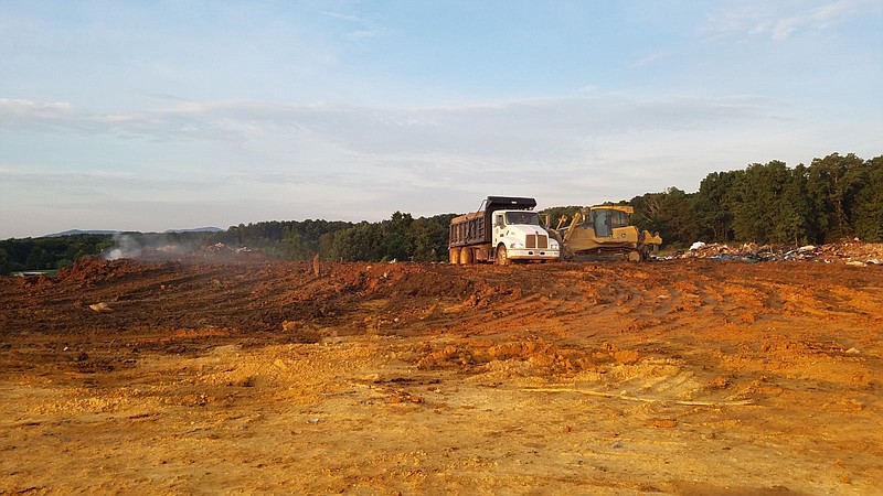 Fire crews in Walker County battled an early morning blaze at the Chickamauga landfill on Wednesday, June 26, 2019. / Walker County Fire Rescue contributed photo