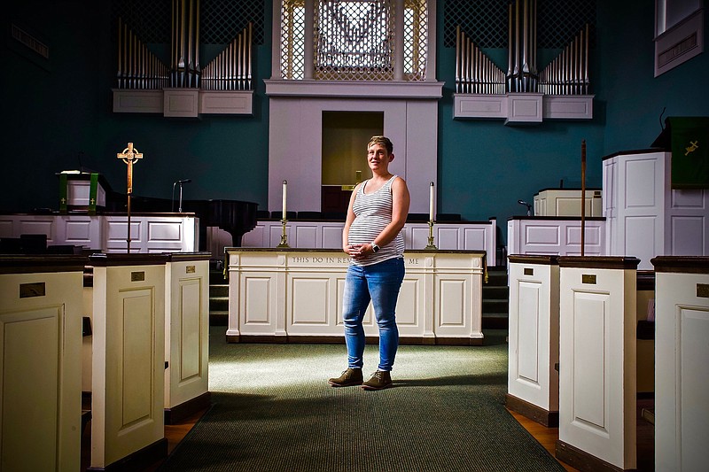 Kate Wallace, a deacon of First Christian Church, poses for a photo Tuesday, June 25, 2019 at First Christian Church in Chattanooga, Tennessee.
