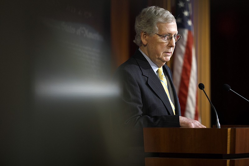 Senate Majority Leader Mitch McConnell, R-Kentucky, speaks at a news conference on Capitol Hill in Washington on June 27, 2019. (Tom Brenner/The New York Times)