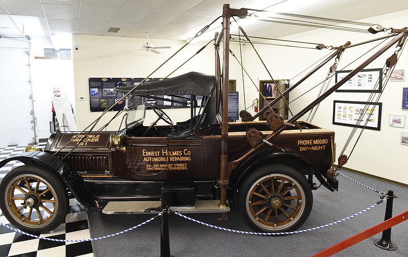 This 1913 Cadillac with a 1916 Holmes wrecker, part of the collection at the International Towing & Recovery Hall of Fame & Museum, is a reproduction of the world's first commercial wrecker, built by the Ernest Holmes company in Chattanooga.