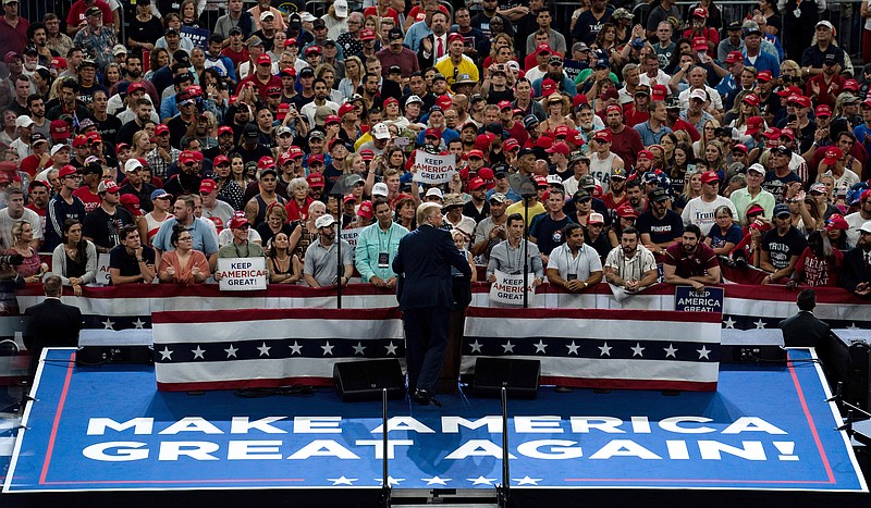 President Donald Trump speaks at a rally in Orlando, Fla., on June 18, 2019. Trump delivered a fierce denunciation of the news media, the political establishment and what he called his radical opponents on Tuesday as he opened his re-election campaign in front of a huge crowd of raucous supporters. (Erin Schaff/The New York Times)