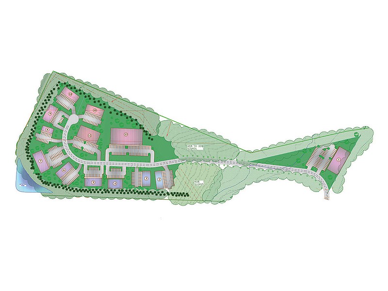 A site plan shows a proposed medical office campus near Hunter Road and I-75. / Graphic by Ingram, Gore & Associate / Illustration by Matt McClane 