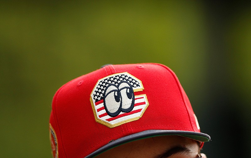 A fan wears a Fourth of July Chattanooga hat during the Lookouts' home baseball game against the Jackson Generals at AT&T Field on Friday, July 5, 2019, in Chattanooga, Tenn.