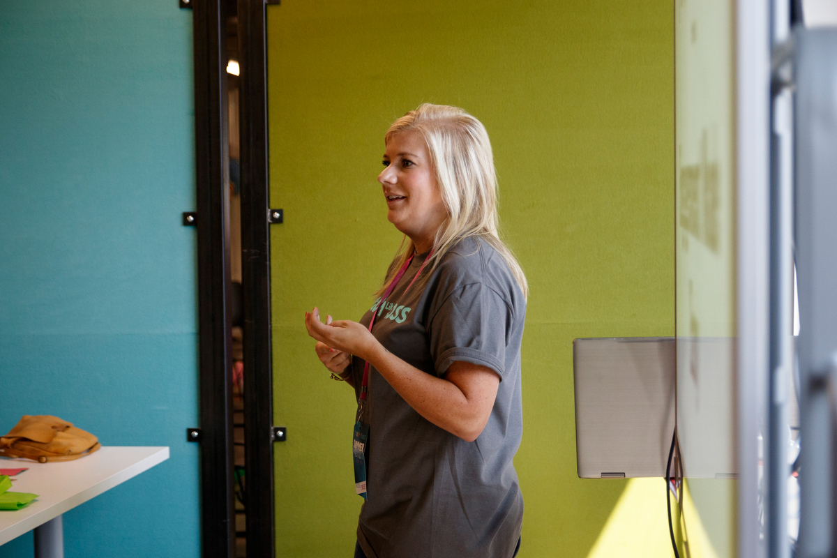Chelsie Durham leads a workshop during Teach Like A Boss at The Edney Building on Tuesday, July 9, 2019, in Chattanooga, Tenn. The workshop for elementary school teachers featured a keynote speech from teacher Dwayne Reed, whose YouTube video "Welcome to the 4th Grade" became a viral sensation.