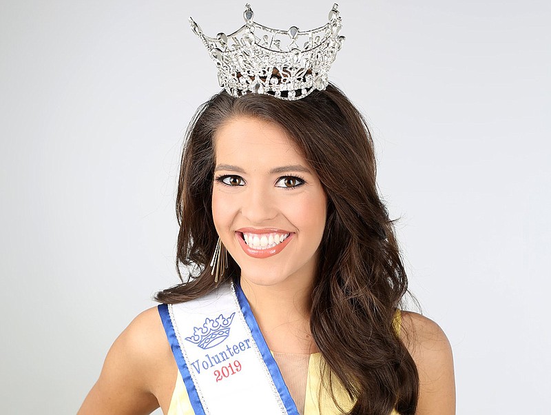 Kerri Arnold, Miss Scenic city and Miss Tennessee Volunteer, poses for a photo July 3, 2019 in the photo studio at the Chattanooga Times Free Press in Chattanooga, Tennessee.