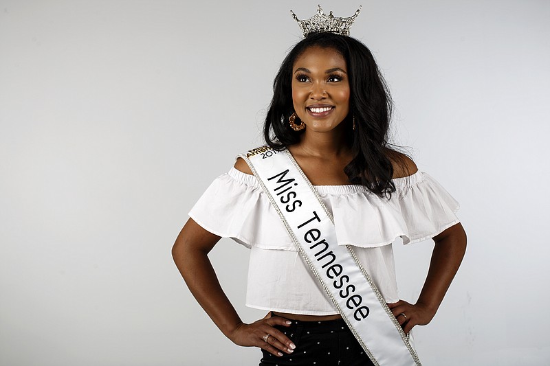 Miss Tennessee 2019 Brianna Mason poses in the studio at the Times Free Press on Tuesday, July 9, 2019 in Chattanooga, Tenn. 