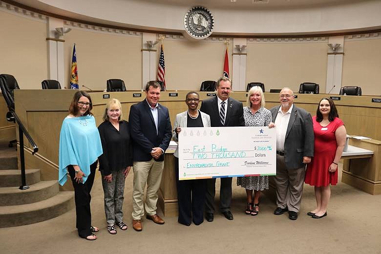 The East Ridge City Council accepts a $2,000 grant from Tennessee American Water Co. / Contributed photo by Amanda Bowers