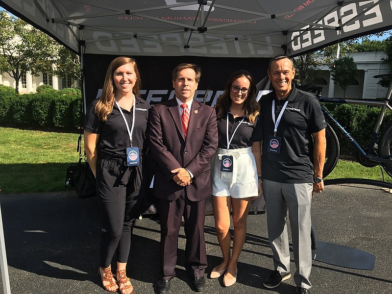 U.S. Rep. Chuck Fleischmann, second from left, appears with officials of the American Bicycle Group on Monday, July 15, 2019, at the White House "Made in America" Showcase event.
