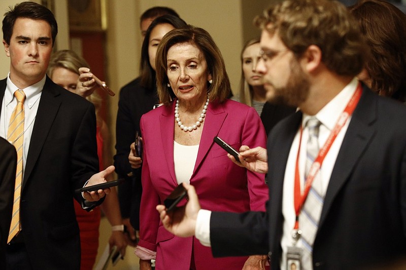 House Speaker Nancy Pelosi, D-Calif., walks to the House Chamber, Tuesday, July 16, 2019, on Capitol Hill in Washington. (AP Photo/Patrick Semansky)